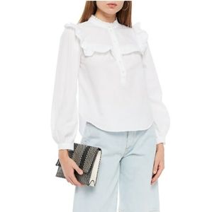 Veronica Beard Sonnet Ruffled Button Down Shirt